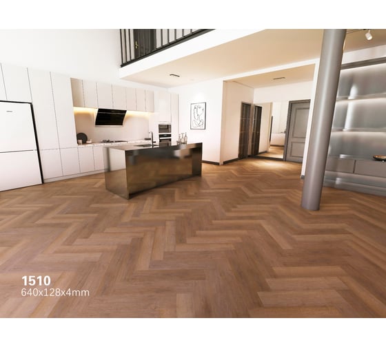 Ламинат Floorwood SPC Authentic 0.5 мм, 43 класс, 4U micro, 640х128х4 мм, 1510 Dark castle/Темный замок, 1.3107 кв.м AM 1506-10