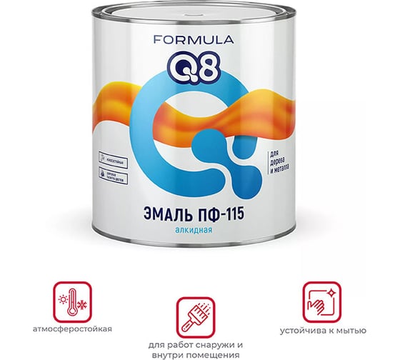 Эмаль ПРЕСТИЖ ПФ-115 FORMULA Q8 алкидная, глянцевая, 2.7 кг, бирюзовая 51814