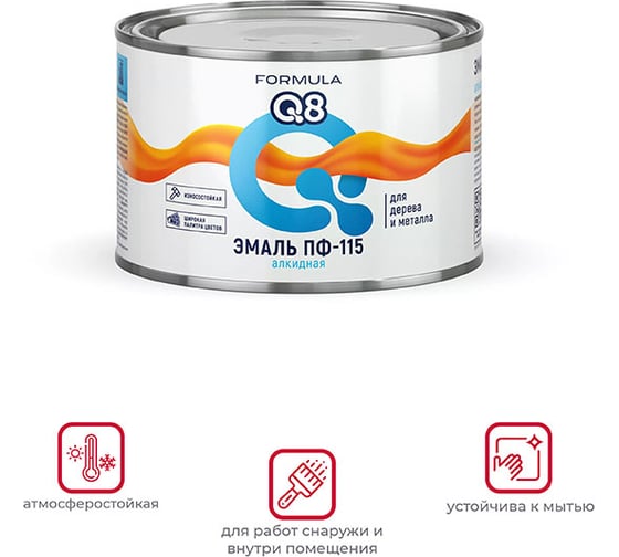 Эмаль ПРЕСТИЖ ПФ-115 FORMULA Q8 алкидная, глянцевая, 0.4 кг, фиолетовая 209403