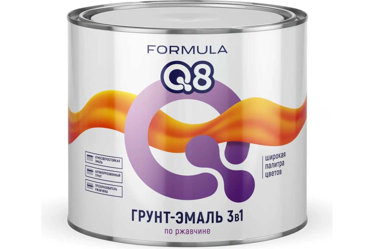 -эмаль по ржавчине ПРЕСТИЖ Formula Q8 3 в 1, матовая, 1.9 кг .
