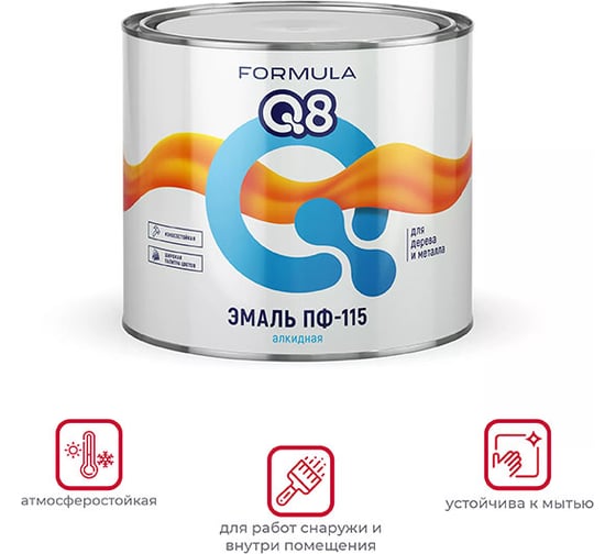 Эмаль ПРЕСТИЖ ПФ-115 FORMULA Q8 алкидная, глянцевая, 1.9 кг, шоколадная 134933