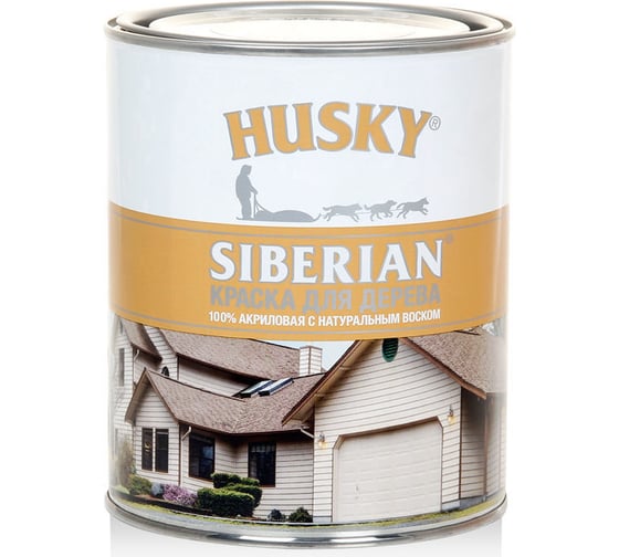 Акриловая краска для дерева HUSKY SIBERIAN графитовый RAL 7024, 0.9 л 31931