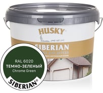 Акриловая краска для дерева HUSKY SIBERIAN темно-зеленый RAL 6020, 2.7 л 31945