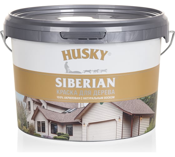 Акриловая краска для дерева HUSKY SIBERIAN темно-зеленый RAL 6020, 2.7 л 31945