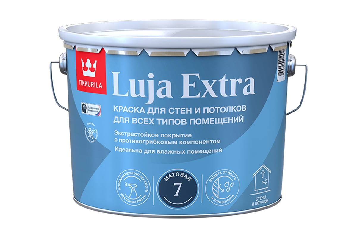 Экстра-стойкая краска Tikkurila LUJA EXTRA база C матовая 9 л 700014022 -  выгодная цена, отзывы, характеристики, фото - купить в Москве и РФ