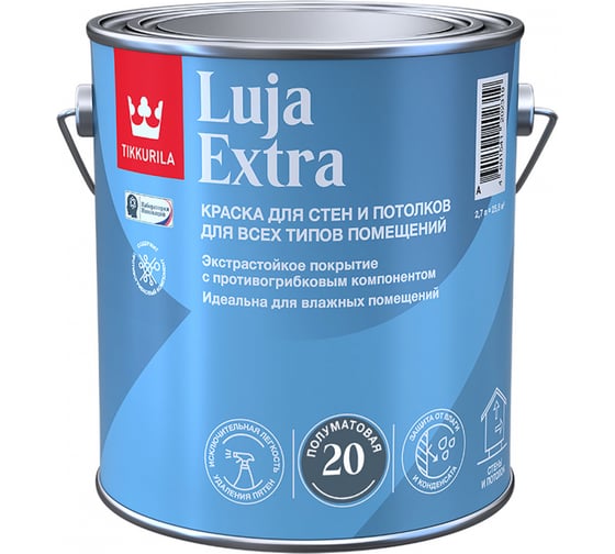 Экстра-стойкая краска Tikkurila LUJA EXTRA C п/мат 2,7л 700014027 1