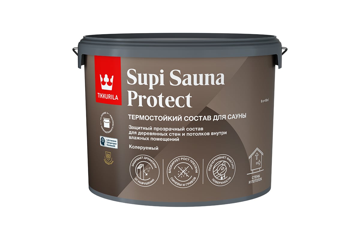 Состав для сауны Tikkurila SUPI SAUNA PROTECT EP п/мат 9л 700014052