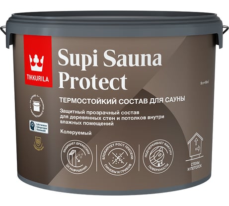 Состав для сауны Tikkurila SUPI SAUNA PROTECT EP п/мат 9л 700014052