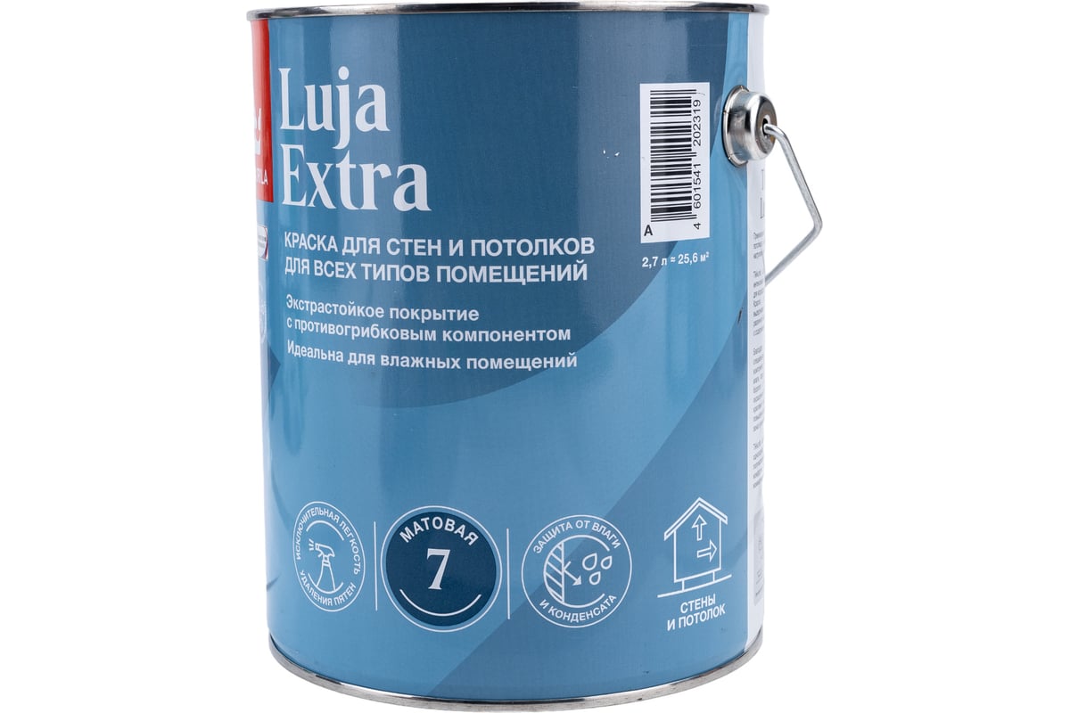 Экстра-стойкая краска Tikkurila LUJA EXTRA A мат 2,7л 700014018 - выгодная  цена, отзывы, характеристики, фото - купить в Москве и РФ