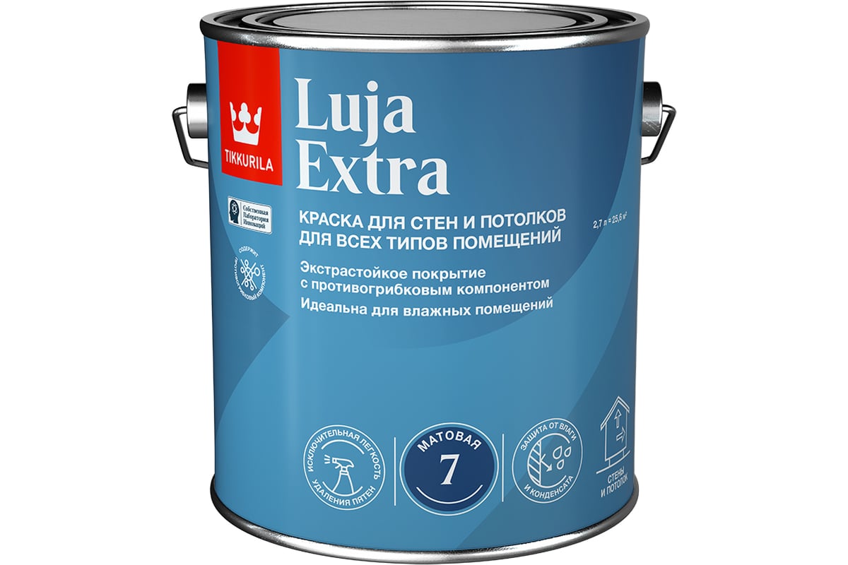 Экстра-стойкая краска Tikkurila LUJA EXTRA A мат 2,7л 700014018 - выгодная  цена, отзывы, характеристики, фото - купить в Москве и РФ