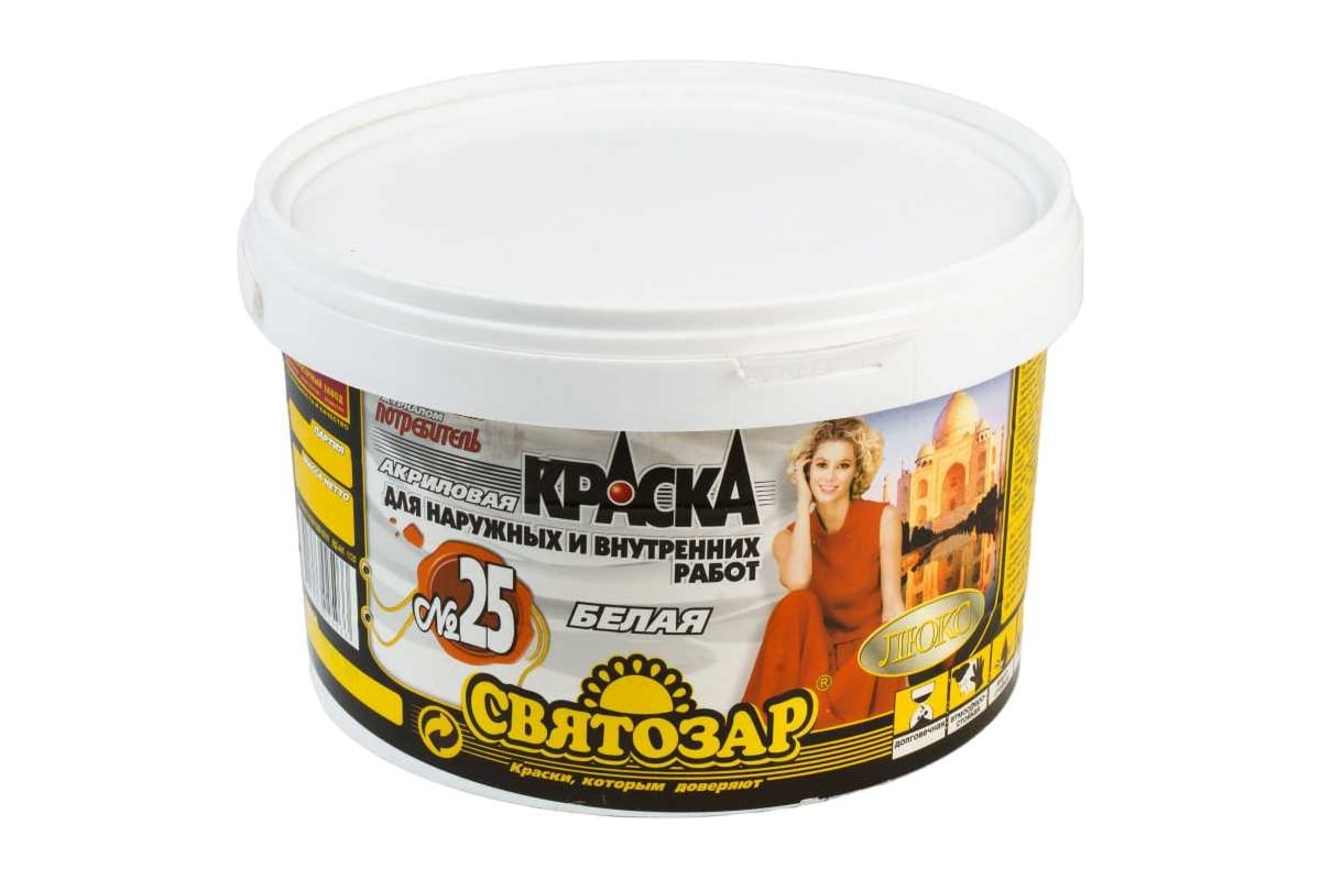 Краска для фасадных работ Finlux Святозар-25 ведро, 5 кг, белая ...