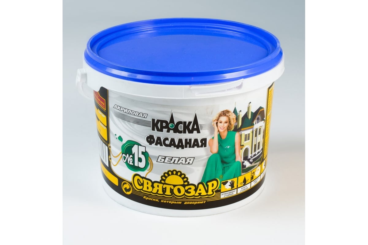 Краска для фасадных и интерьерных работ Finlux Святозар-15 ведро, 7 кг ...