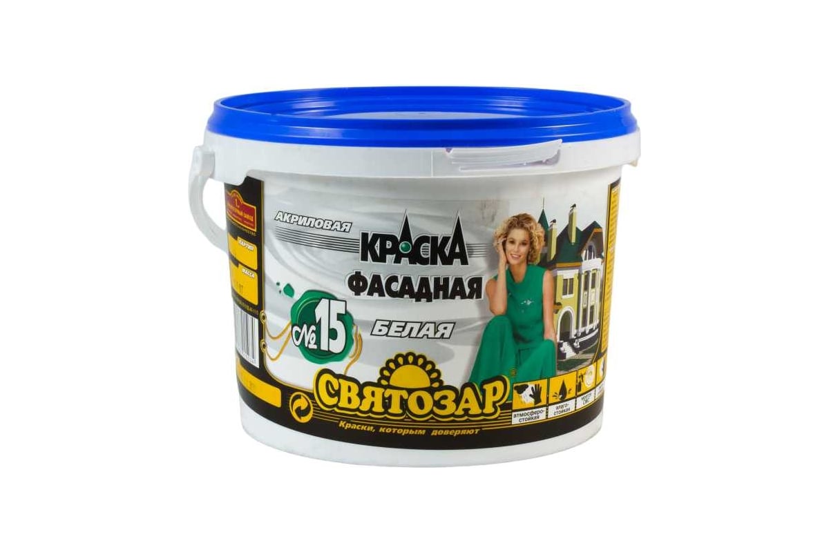 Краска для фасадных и интерьерных работ Finlux Святозар-15 ведро, 2.5 ...