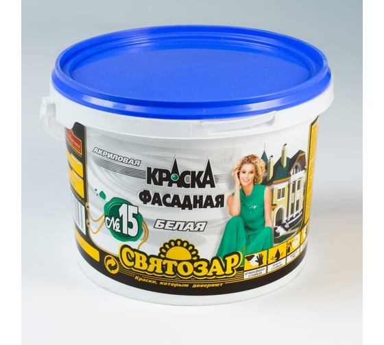 Краска для фасадных и интерьерных работ Finlux Святозар-15 ведро, 2.5 кг, белая 4603783203970