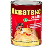 Защитно-декоративное покрытие для дерева АКВАТЕКС ЭКСТРА полуглянцевое, 0.8 л, рябина 236442