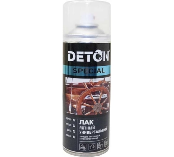 Яхтный лак Deton универсальный, глянцевый, аэрозоль 520 мл DTN-A07304