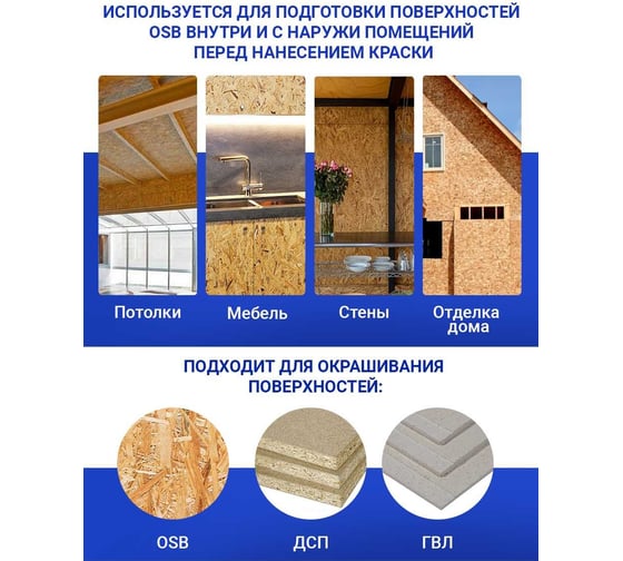 Антисептик для защиты OSB плит от синевы и плесени MASTERFARBE для наружных и внутренних работ, 10 кг 4631168416608