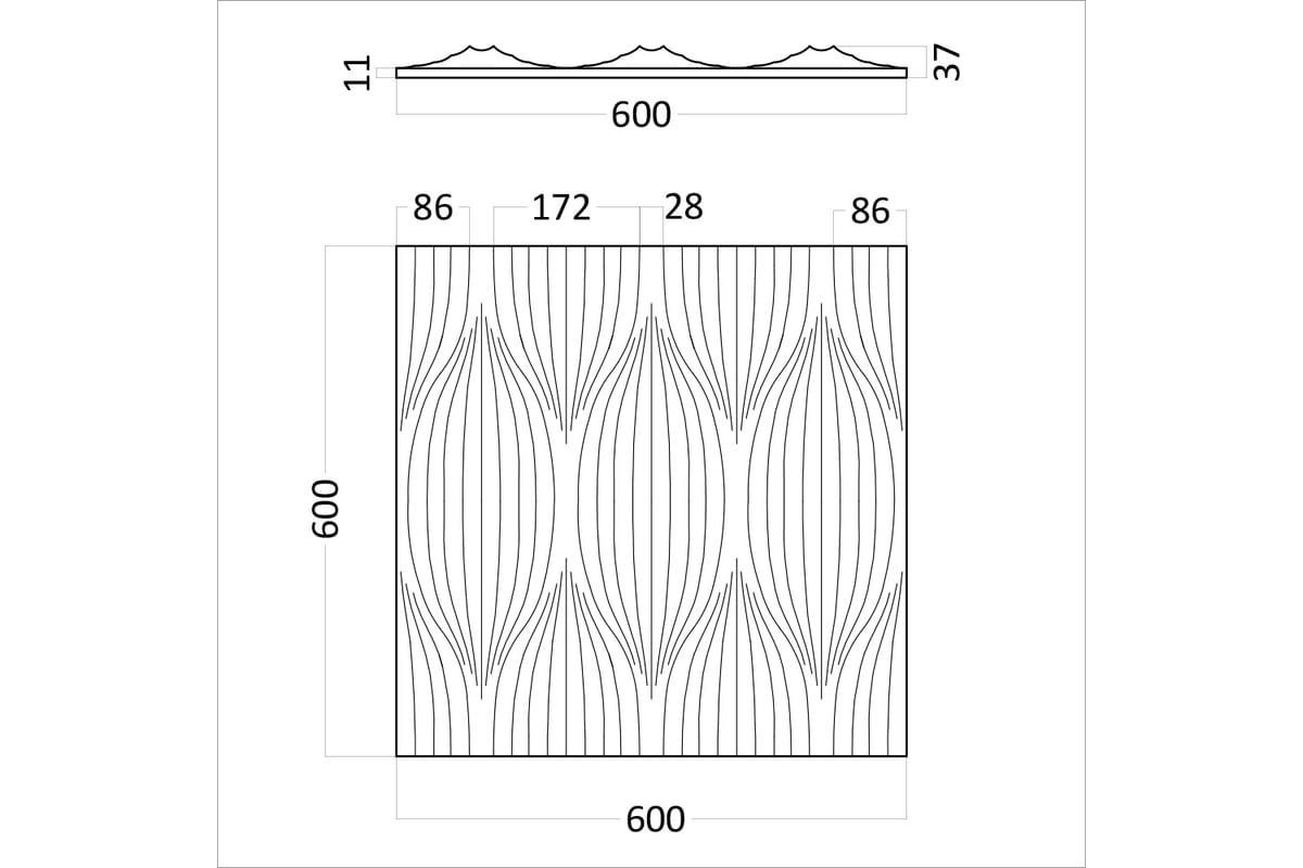 Стеновые панели 3D Artpole BLADE (гипсовые; белые; 600x600 мм; 1 шт.; 0,36  кв.м) M-0010 - выгодная цена, отзывы, характеристики, 1 видео, фото -  купить в Москве и РФ