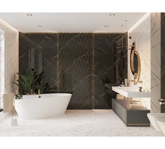 Декор Eletto Ceramica 24.2x70 см black and gold rombi 1 шт. 588112001