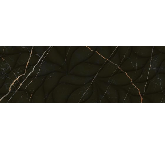 Настенная плитка Eletto Ceramica black and gold struttura 24,2x70 см 508171101