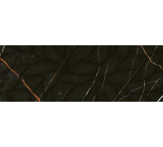 Настенная плитка Eletto Ceramica black and gold struttura 24,2x70 см 508171101