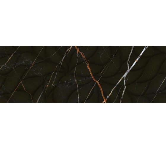 Настенная плитка Eletto Ceramica black and gold struttura 24,2x70 см 508171101