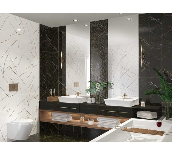 Декор Eletto Ceramica 24.2x70 см black and gold struttura 1 шт. 588112002