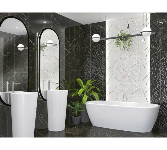 Декор Eletto Ceramica 24.2x70 см black and gold struttura 1 шт. 588112002