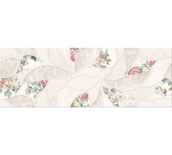 Настенная плитка Eletto Ceramica malwiya milk floris 24,2x70 см 506931101