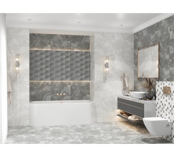 Плитка Azori Ceramica Opale grey struttura, 31.5x63 см 508921101