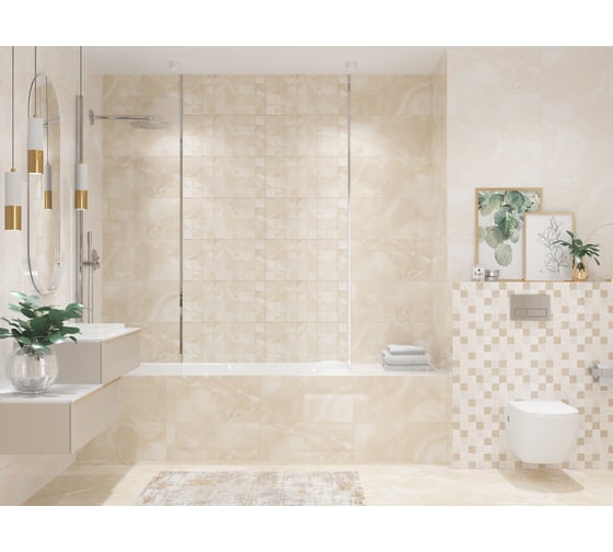 Плитка Azori Ceramica Opale beige struttura, 31.5x63 см 509051101
