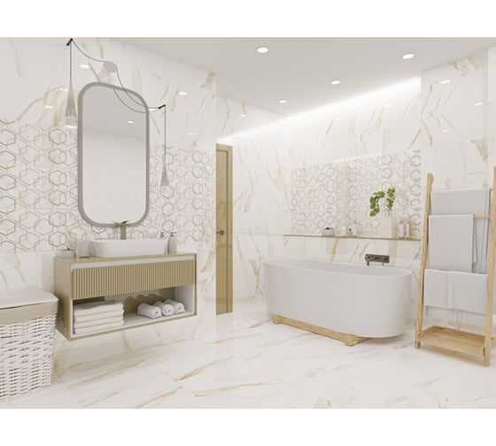 Декор Azori Ceramica apulia oro hexagone, 31.5x63 см, 1 шт. 589002003