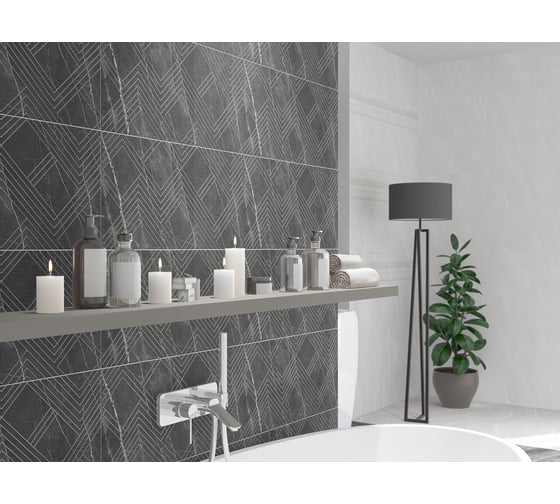 Декор Azori Ceramica hygge grey cristall, 31.5x63 см, 1 шт. 588252001