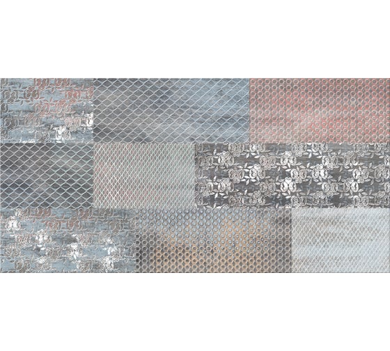 Плитка Azori Ceramica Pandora grafite ornament, 31.5x63 см 505771101