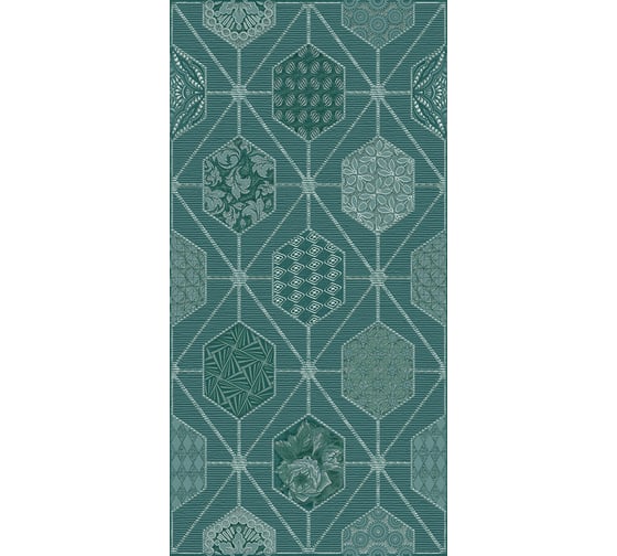 Декор Azori Ceramica devore indigo geometria, 31.5x63 см, 1 шт. 587162001