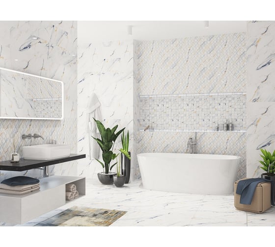 Мозаика Eletto Ceramica calacatta fantasy mosaic 30x30 см 1 шт. 588143003