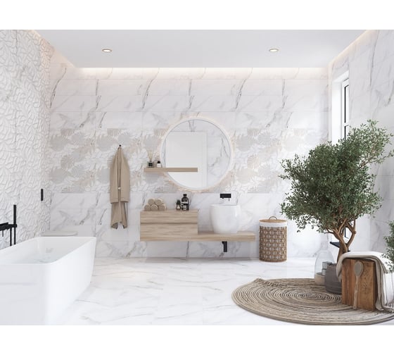Панно Eletto Ceramica calacatta fern 48,4x70 см комплект из 2 плиток 586482001