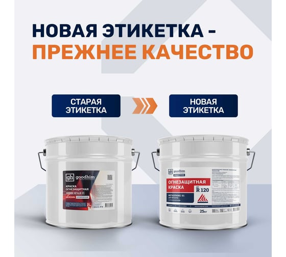 Краска огнезащитная для металла Goodhim МЕТАЛЛЮКС 01 25кг 54611
