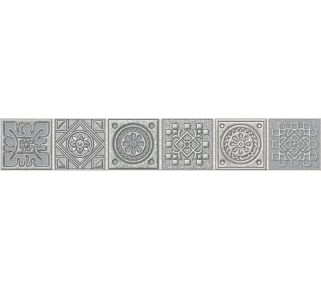 Бордюр Azori Ceramica grazia grey nefertiti 40,5x6,2 см 1 шт. 585581001