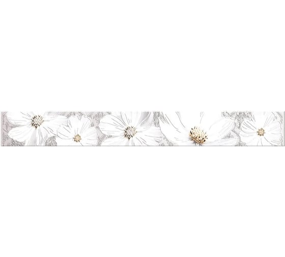 Бордюр Azori Ceramica sfumato grey floret 50.5x6.2 см 1 шт. 583241001 1