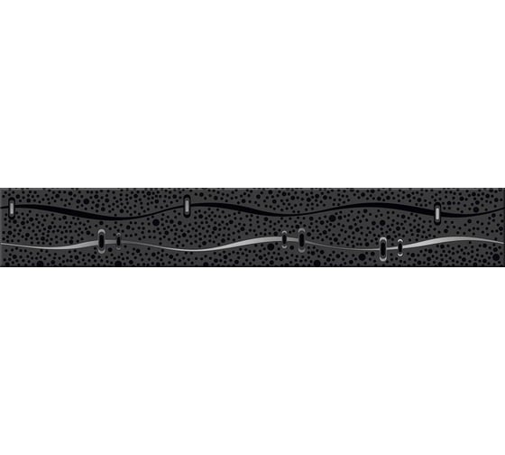 Бордюр Azori Ceramica дефиле неро геометрия 40,5x6,2 см 1 шт. 581391111 1
