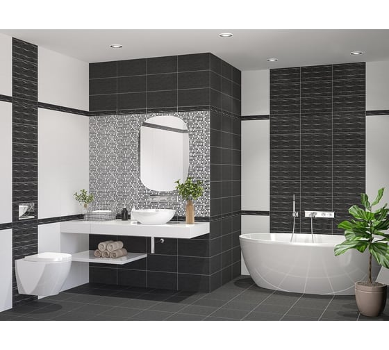 Бордюр Azori Ceramica дефиле неро геометрия 40,5x6,2 см 1 шт. 581391111