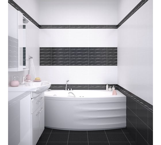 Бордюр Azori Ceramica дефиле неро геометрия 40,5x6,2 см 1 шт. 581391111