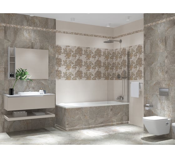 Бордюр Azori Ceramica stone flower 63x7,5 см 1 шт. 588881001