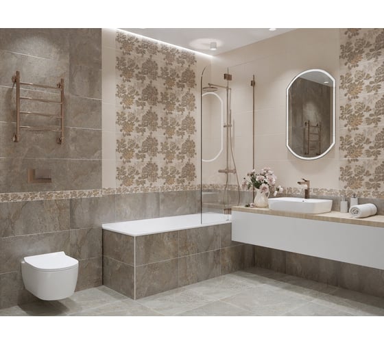Бордюр Azori Ceramica stone flower 63x7,5 см 1 шт. 588881001
