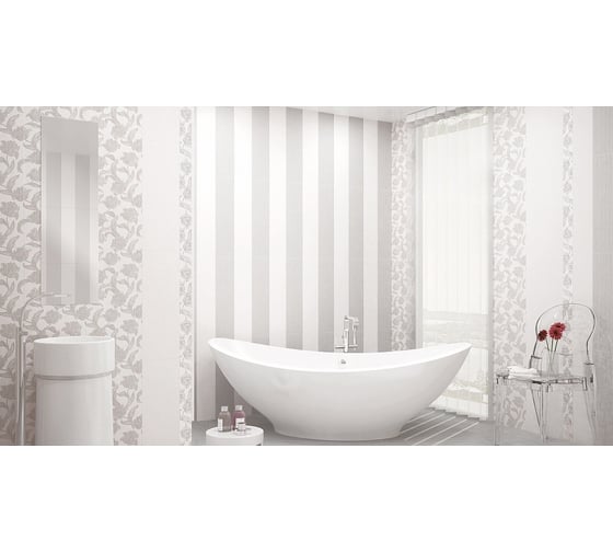 Бордюр Azori Ceramica mallorca grey floris 63x7.5 см 1 шт. 585071001