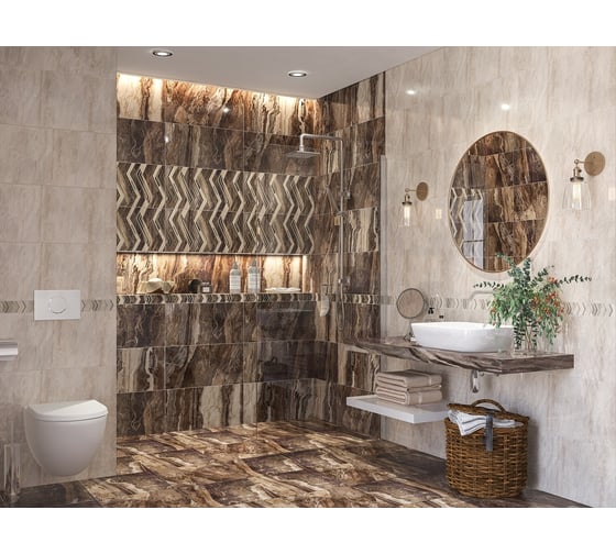 Бордюр Azori Ceramica atlas light 63x7,5 см 1 шт. 588861001