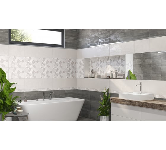 Бордюр Azori Ceramica sonnet grey geometria 50,5x6,2 см 1 шт. 587901002