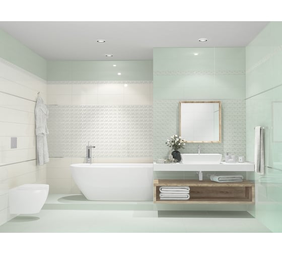 Бордюр Azori Ceramica lounge mint geometria 50,5x6,2 см 1 шт. 588301001