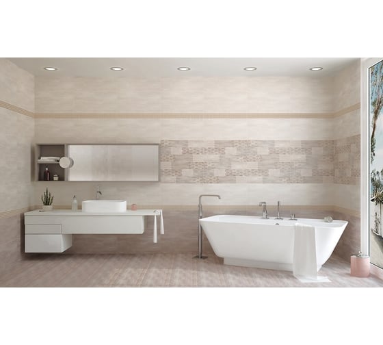 Бордюр Azori Ceramica pandora latte geometry 63x7,5 см 1 шт. 585741002